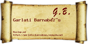 Garlati Barnabás névjegykártya
